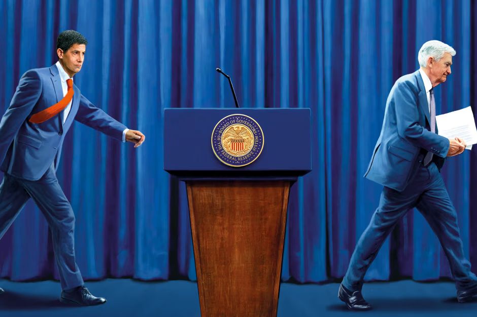 Kevin Warsh, left, is on track to succeed outgoing Federal Reserve Chair Jerome Powell. (MONA EING & MICHAEL MEISSNER)
