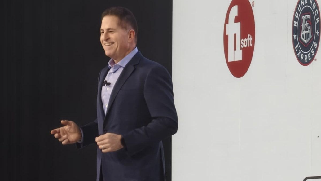 Michael Dell at Dell Technologies World, May 2026: "AI is no longer a feature, it is an operating model." The print backed it: $16.1B AI-server orders, +757% y/y. Source: The Indian Express — Dell Technologies World coverage