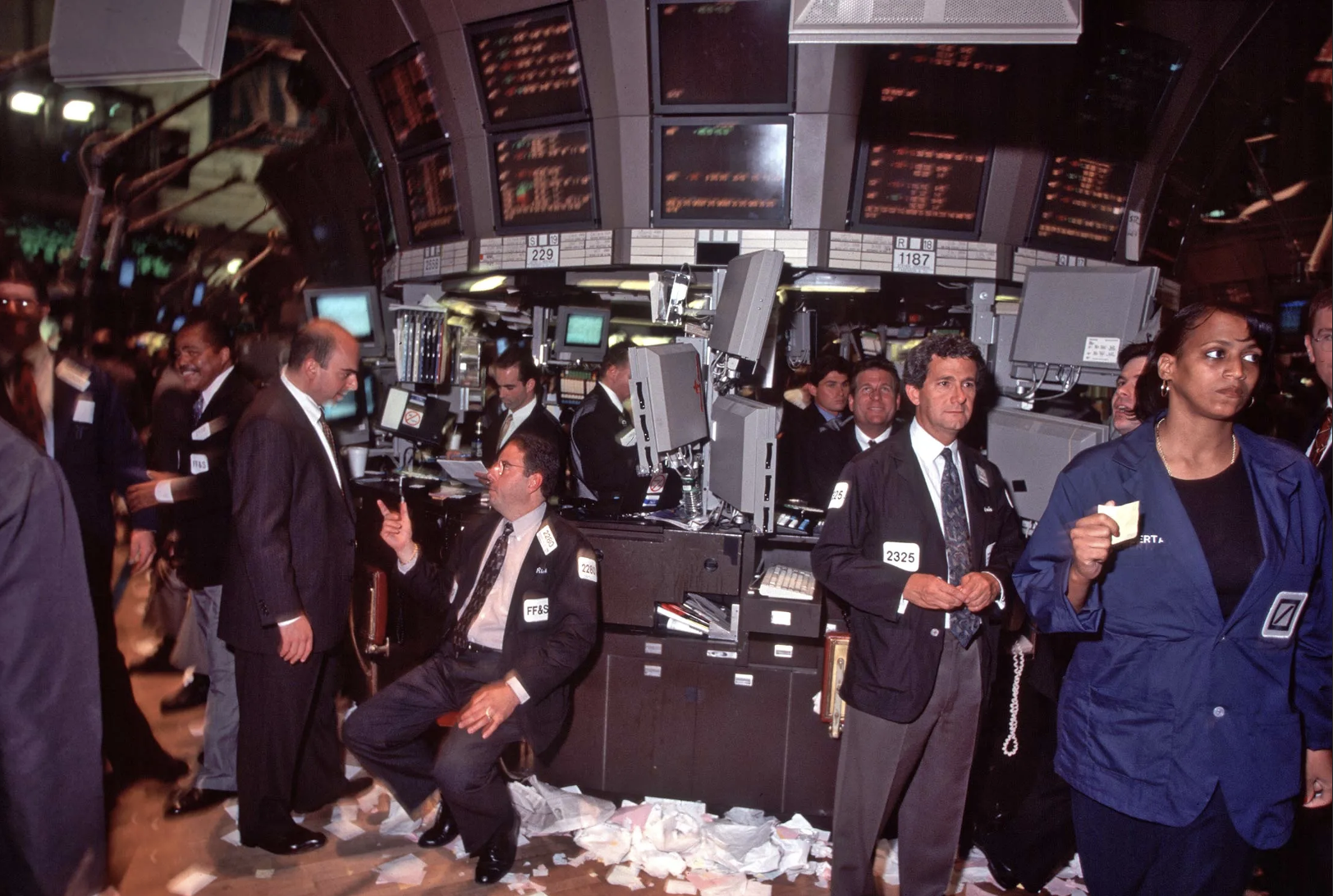 September 1998 was difficult month on the New York Stock Exchange floor. Photographer: Allan Tannenbaum/Getty Images